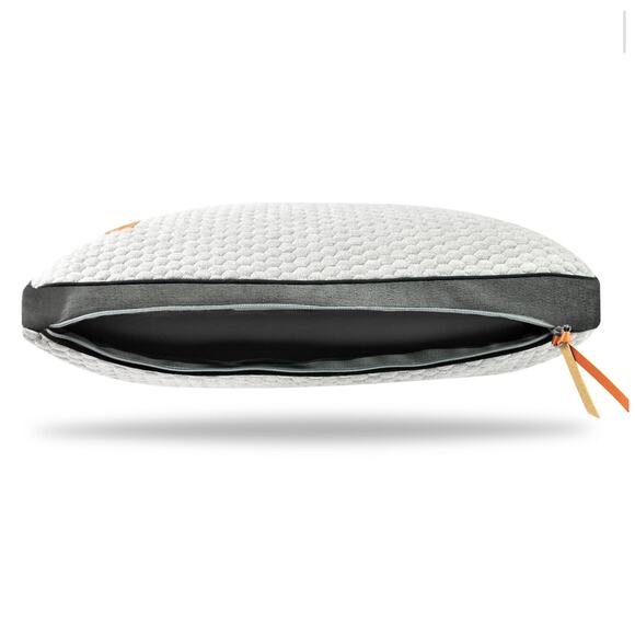 MEMORY FOAM CHARCOAL ANTI-BACTERIAL PILLOW ODOR ELIMINATING VENTILATED GREY 1 - Picture 3 of 6